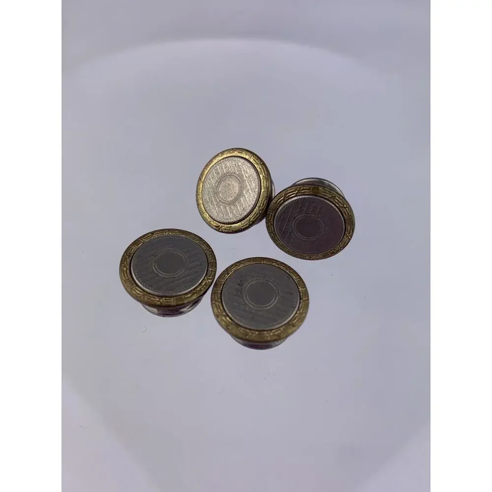Art Deco Wavy Silver Gold Tone Cufflinks Repousse Snap Link Vintage